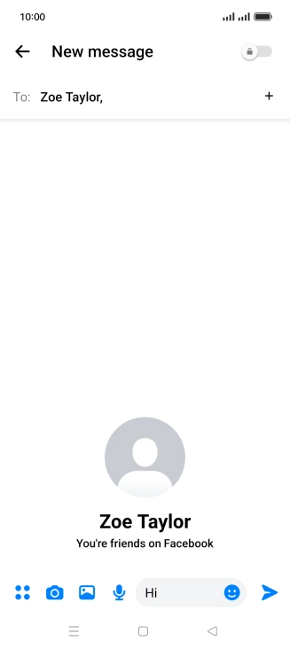 Write the required message and press the send icon.