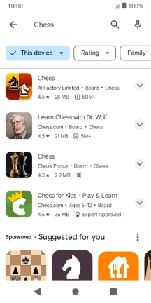 Press the required app. Press the required app.