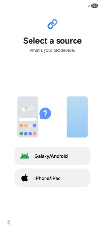 Press the required setting and follow the instructions on the screen to transfer the content from another phone.