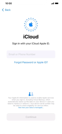 Press Email or Phone Number and key in the username for your Apple ID.