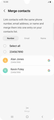 Press the field next to the required number.