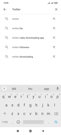 Key in Twitter and press the search icon.