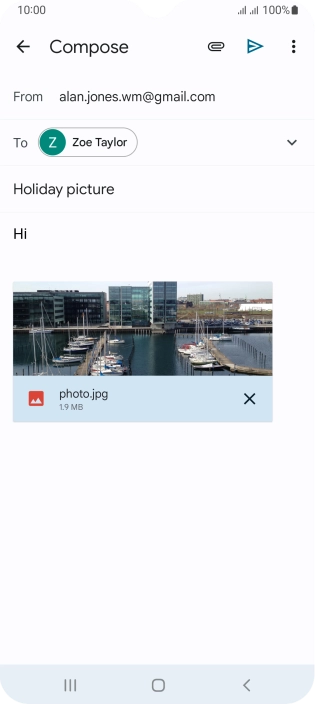 Press the send icon. Press the send icon.