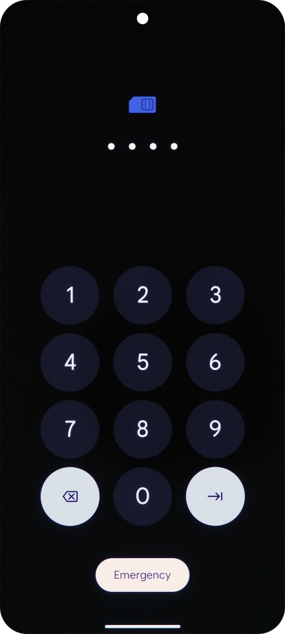Key in a new four-digit PIN and press arrow right.
