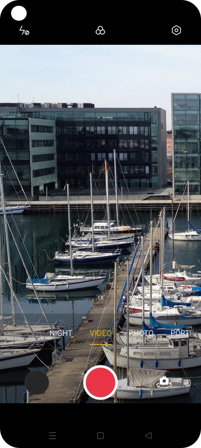 Press the video light icon.