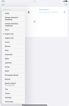 Press the required source language.