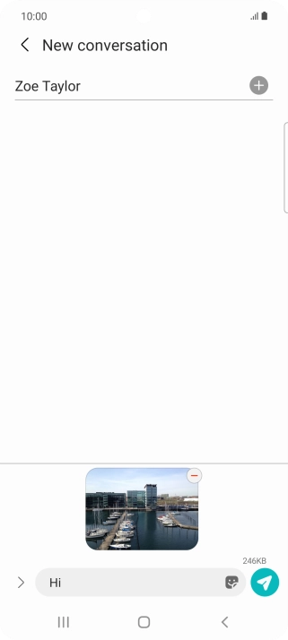 Press the send icon when you've finished your picture message. Press the send icon when you've finished your picture message.