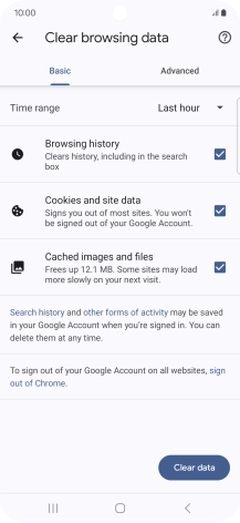 Press the fields next to the required data types.