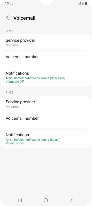 Press Voicemail number.