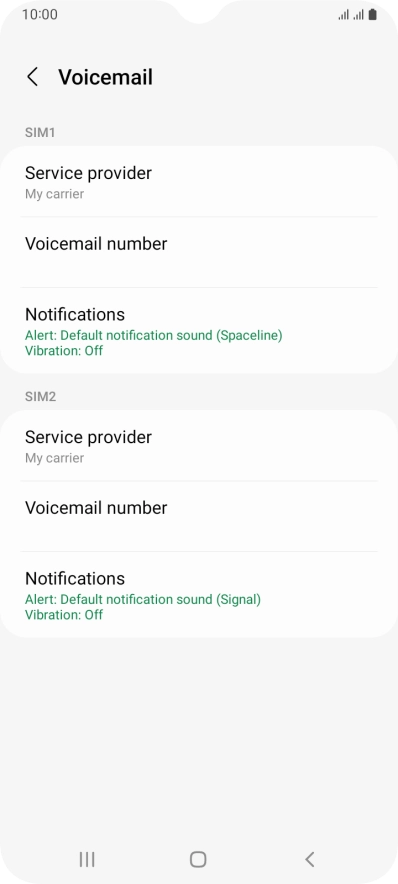 Press Voicemail number.