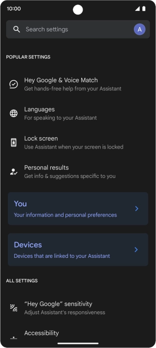 Press Hey Google & Voice Match.
