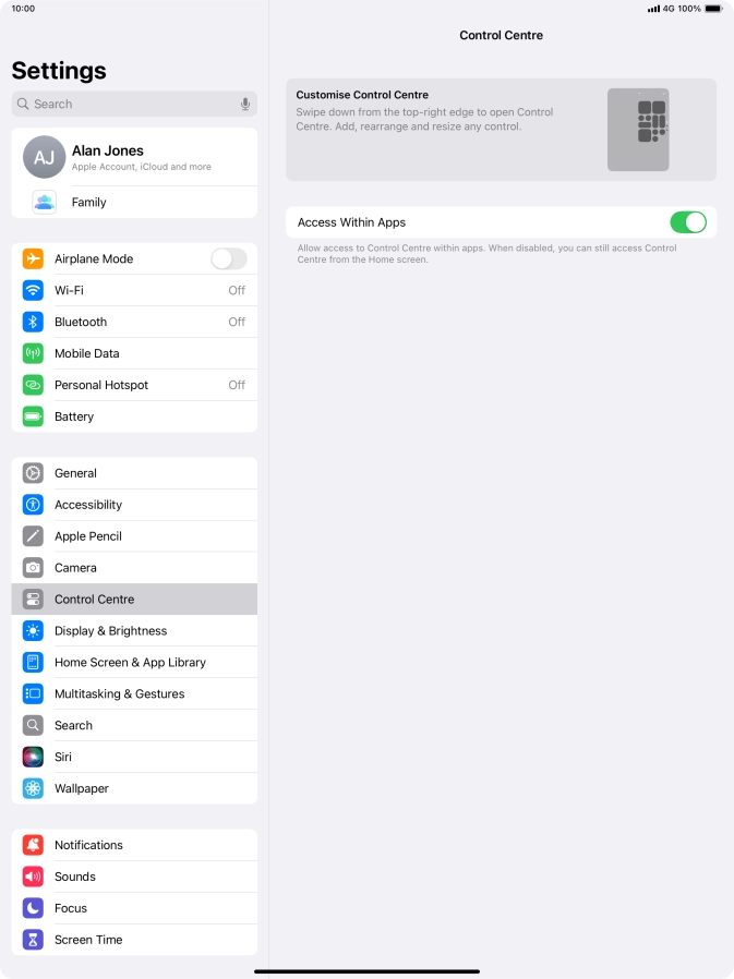 Press the indicator next to 