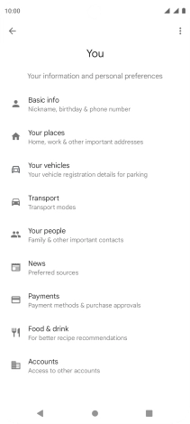 Press Basic info and follow the instructions on the screen to select phone owner settings.