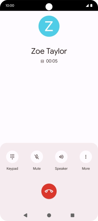 Press the end call icon. Press the end call icon.