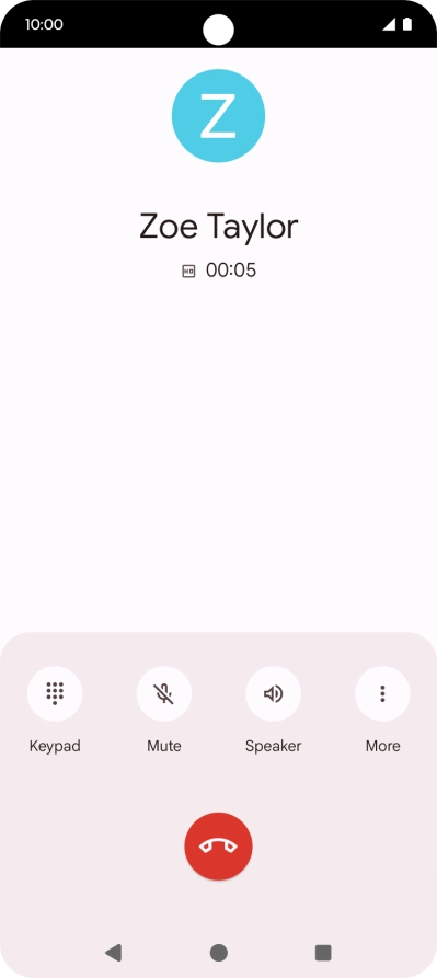 Press the end call icon. Press the end call icon.