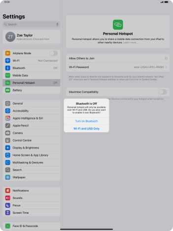If Wi-Fi is turned on, press Wi-Fi and USB Only. If Wi-Fi is turned on, press Wi-Fi and USB Only.