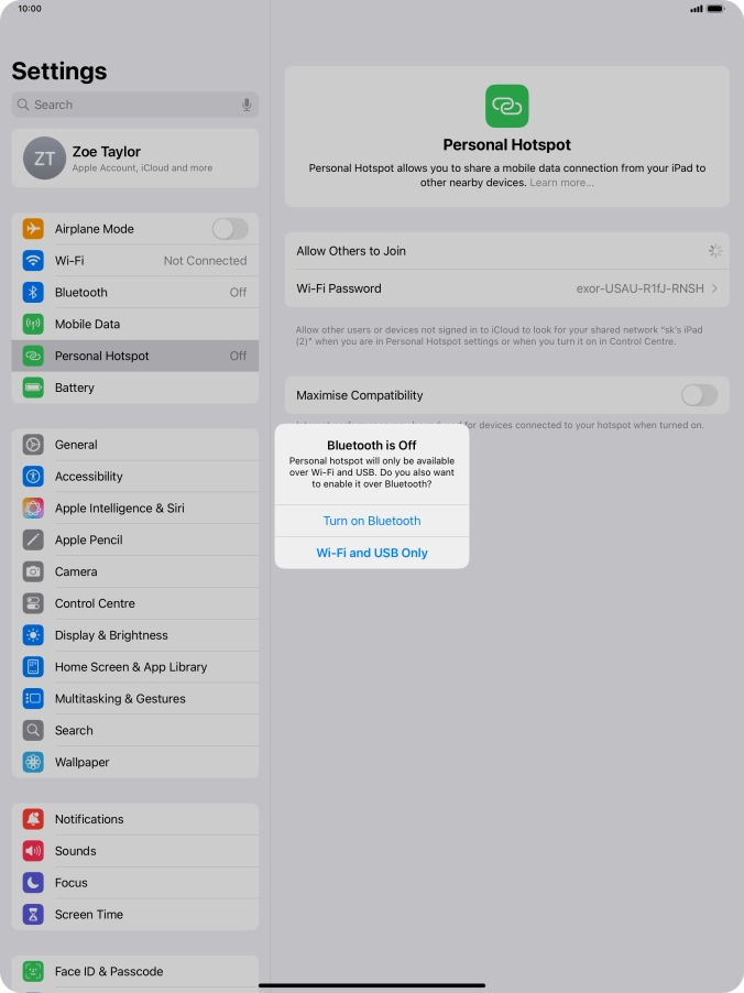 If Wi-Fi is turned on, press Wi-Fi and USB Only. If Wi-Fi is turned on, press Wi-Fi and USB Only.