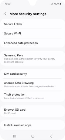 Press SIM card security.