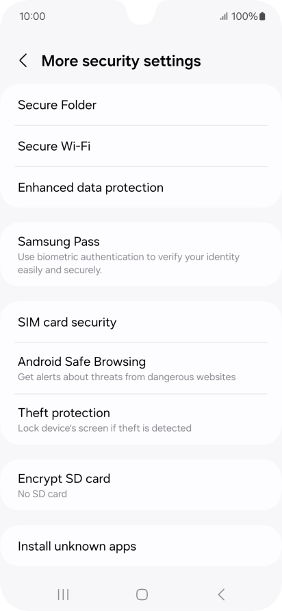 Press SIM card security.