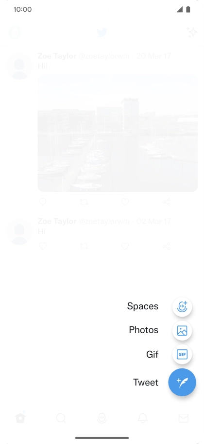 Press the new tweet icon.