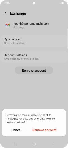 Press Remove account. Press Remove account.