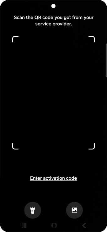 Place the QR code you've received inside the phone camera frame to scan the code. Your eSIM is transferred to your new phone over the internet.