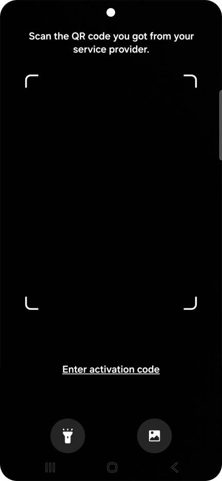 Place the QR code you've received inside the phone camera frame to scan the code. Your eSIM is transferred to your new phone over the internet.