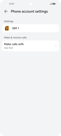 Press the name of the SIM. Press the name of the SIM.