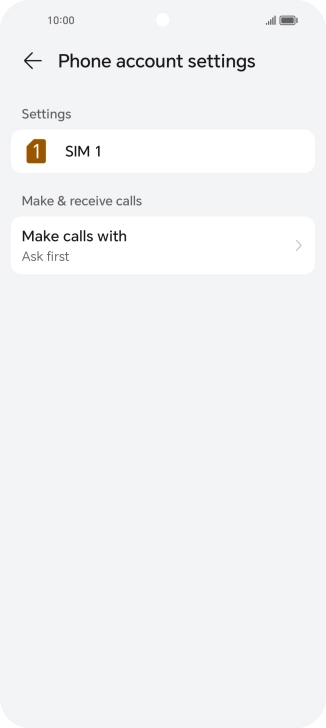 Press the name of the SIM. Press the name of the SIM.