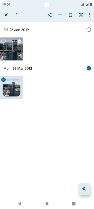 Press the required pictures or video clips.