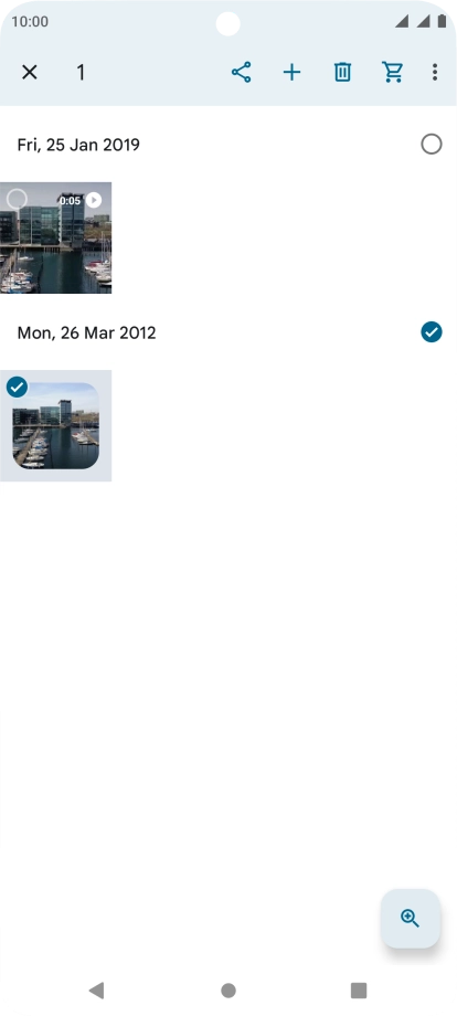Press the required pictures or video clips.
