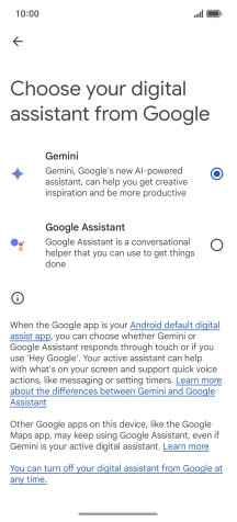 Press the required voice control assistant.