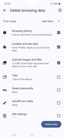 Press the fields next to the required data types.