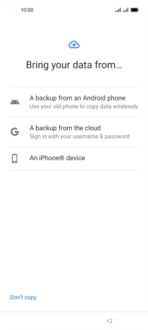Press the required setting and follow the instructions on the screen to transfer the content from another phone. Press the required setting and follow the instructions on the screen to transfer the content from another phone.