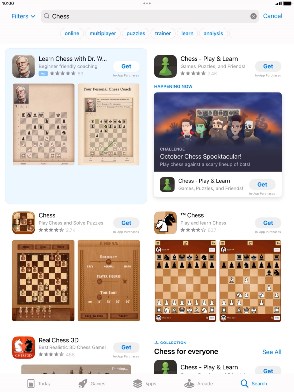 Press the required app.