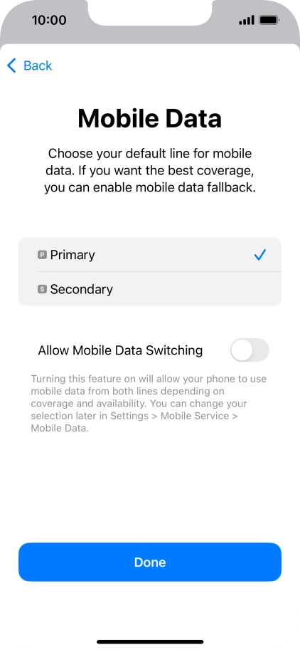 Press the indicator next to 