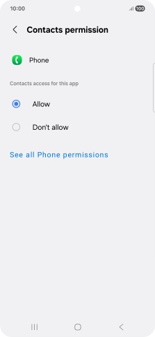 Press the required setting.