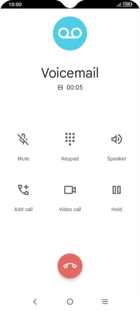 Press the end call icon.