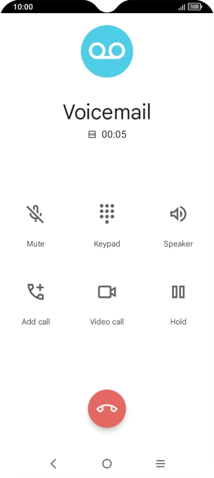 Press the end call icon.
