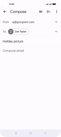 Press the text input field and write the text for your email message.