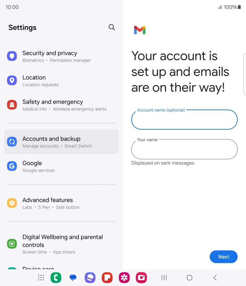 Press the field below 