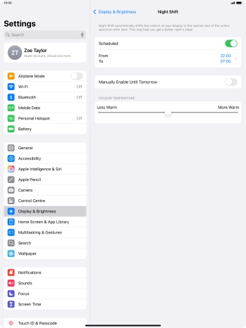 Press the indicator next to 