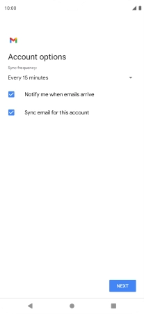 If this screen is displayed, you email account has been recognised and set up automatically. Follow the instructions on the screen to key in more information and finish setting up your phone.