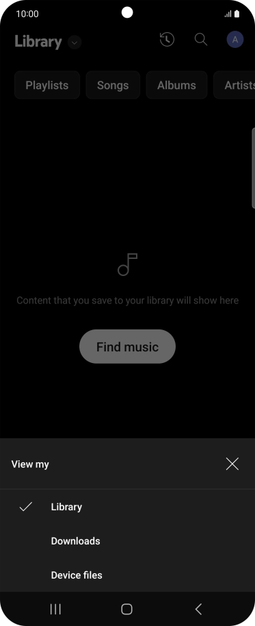 Press the required category and go to the required audio file.