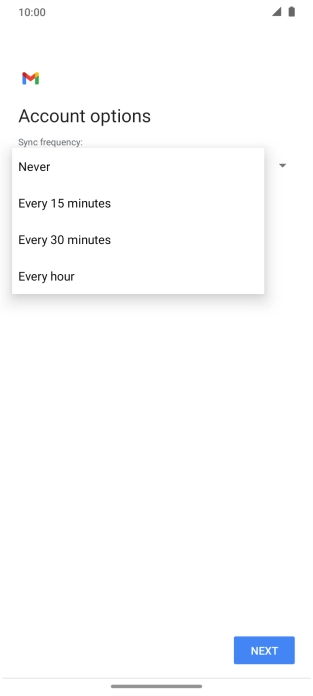 Press the required setting.