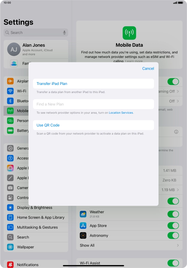 Press Use QR Code. Press Use QR Code.