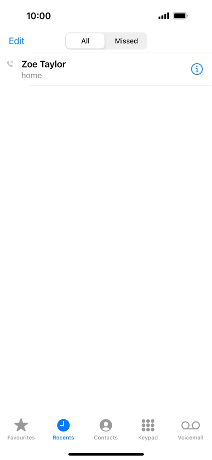 Press the information icon next to the required phone number.