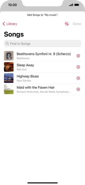 Go to the required category and press the required audio file.