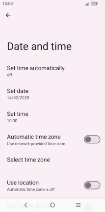 Press Set time automatically.