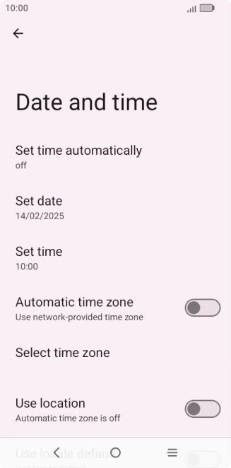 Press Set time automatically.